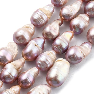Нити натуральных бусин с ядровым жемчугом PEAR-B004-15D-02D-1
