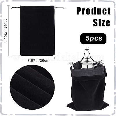 Бархатные мешочки для украшений на шнурке ABAG-WH20013-01A-1