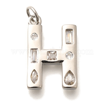 Латунные микропаве прозрачные подвески с фианитом KK-G521-01P-H-1