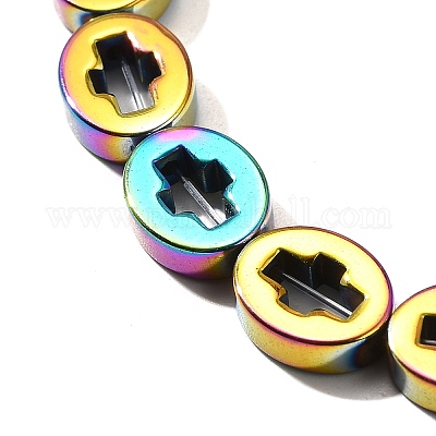 Гальванические нити из синтетических немагнитных гематитовых бусин G-L613-Z01-02B-1