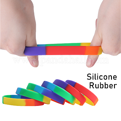 Браслет Rainbow Pride на силиконовом шнуре BJEW-WH0017-16-1