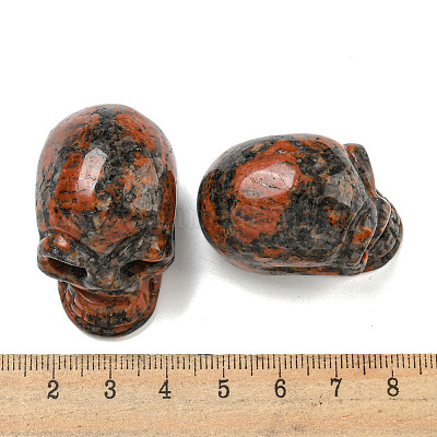 Хэллоуин натуральные статуэтки из лабрадорита и черепа DJEW-L021-01D-1