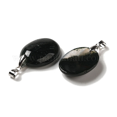 Природные моховой агат подвески G-Z055-03P-08-1