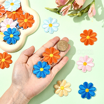 50 шт. 5 цвета компьютеризированная вышивка ткань утюгом / пришить патчи PATC-CY0001-17A-1