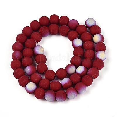 Нити из матовых непрозрачных стеклянных бусин GLAA-T032-P8mm-MBB23-1