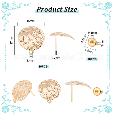 16 шт. фурнитура для сережек-гвоздиков из латуни&nbsp;STAS-UN0044-12-1