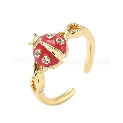 Латунные микро проложить манжеты кольца кубического циркония RJEW-A069-07G-1