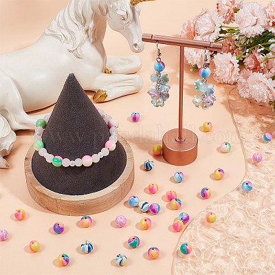 168шт 7 цвета бусины из полимерной глины ручной работы CLAY-SC0001-76-1