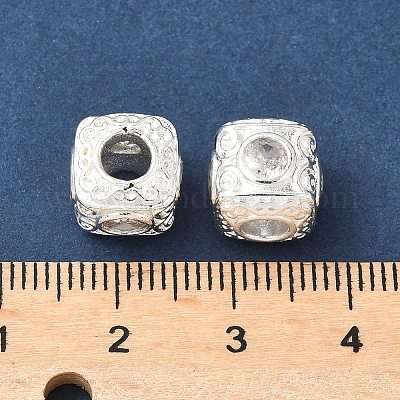 Латунные кубические прозрачные циркониевые европейские бусины KK-A254-13S-02-1