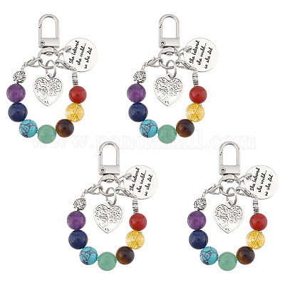 4 шт. подвеска из сплава и натуральных и синтетических драгоценных камней HJEW-MA00012-1