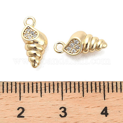 Латунные микропаве прозрачные подвески с фианитом KK-C054-03G-1