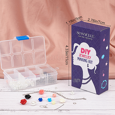 Наборы для самостоятельного изготовления сережек-подвесок в виде цветка DIY-SC0001-36-1