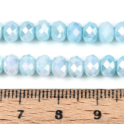 Антикоррозийные гальванические стеклянные бусины рондель EGLA-T021-6mm-17-07-1