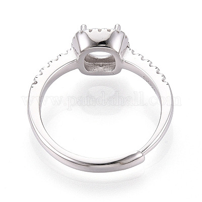 Кольцо для помолвки с родиевым покрытием 925 пробы из серебра [925] пробы с микропаве из кубических цирконий STER-T008-13P-1