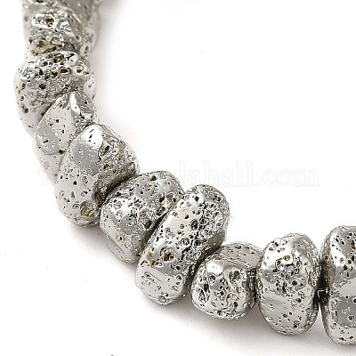 Гальванические бусины из натуральной лавы G-L606-D02-01C-1