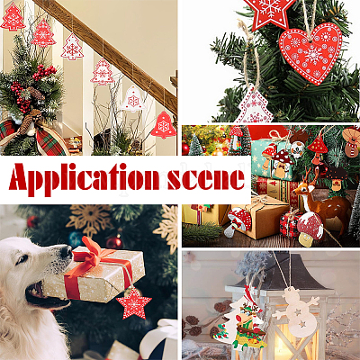 80 шт. 8 стиля подвески из дерева на рождественскую тематику WOOD-SC0001-81-1