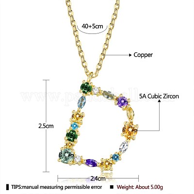 Ожерелье с кулоном из кубического циркония NJEW-BB67040-D-1