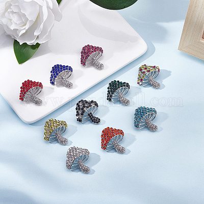 Брошь-гриб из кубического циркония JBR102B-1