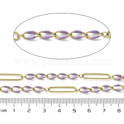 Цепи Figaro из нержавеющей стали 304 с эмалью CHS-U003-02G-02-1