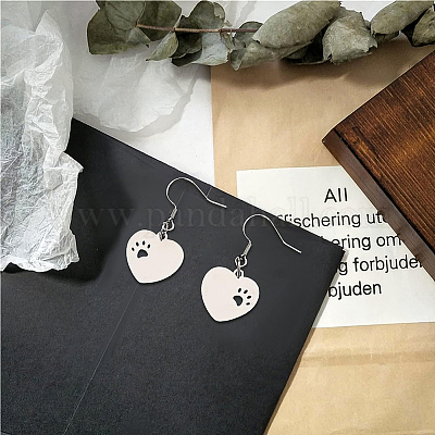 Набор для самостоятельного изготовления сережек-капель в виде отпечатка собачьей лапки DIY-BC0004-63-1