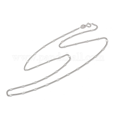 925 овальное витое ожерелье из стерлингового серебра NJEW-H056-01C-P-1