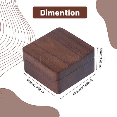 Деревянный магнитный подарочный футляр для хранения запонок для ювелирных изделий CON-WH0095-78B-1