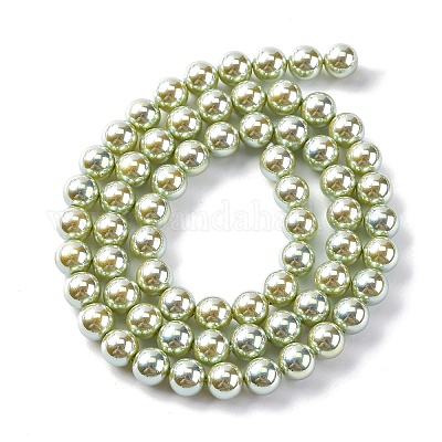 УФ-покрытие перламутровые стеклянные жемчужные бусины нити GLAA-F128-01A-T14-1