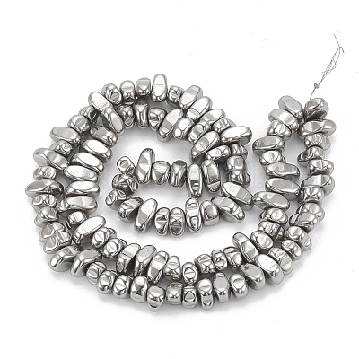 Гальванизировать немагнитных синтетический гематит бисер пряди X-G-T061-102N-1