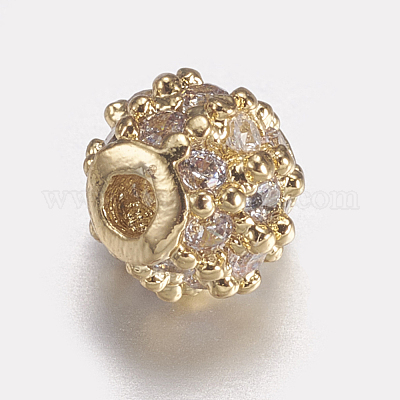 Латунные микро проложить кубического циркония бусы ZIRC-E143-17-1