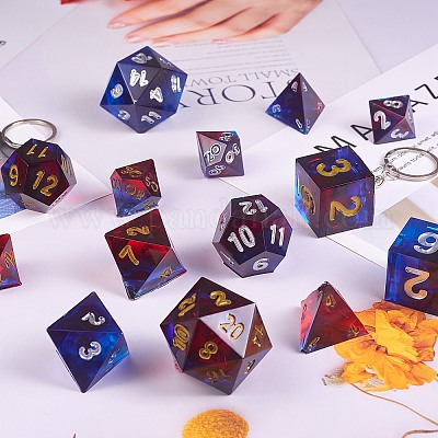 7 Shapes Resin Dice Molds with Numbers, Dice Games for Families