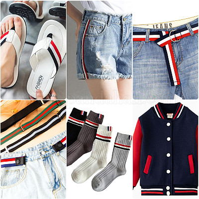 4.7 ярд плоской нейлоновой полосатой резинки OCOR-GF0003-84C-1