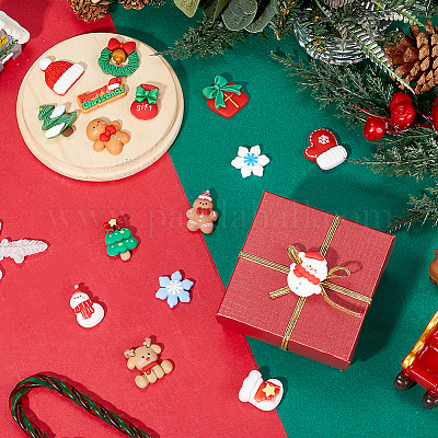 96 шт. 16 стиля рождественские непрозрачные кабошоны из смолы RESI-SC0005-62-1