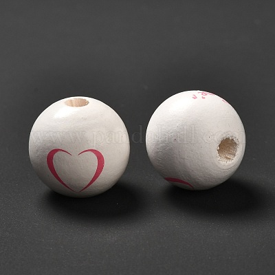 Природных шарики древесины WOOD-C008-02-1