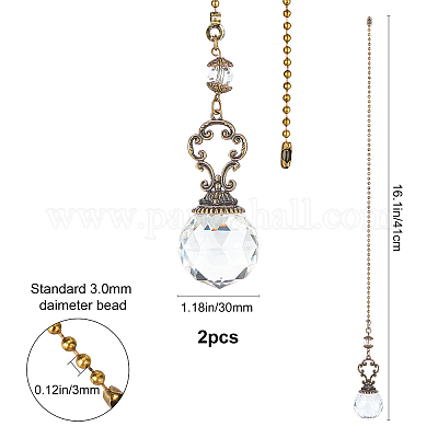 Граненые стеклянные круглые большие подвесные украшения&nbsp;HJEW-GF0001-09C-1