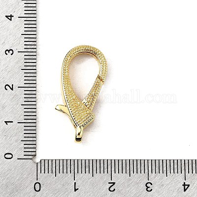 Застежки-клешни из прозрачной латуни с кубическим цирконием KK-Z078-49B-G-1