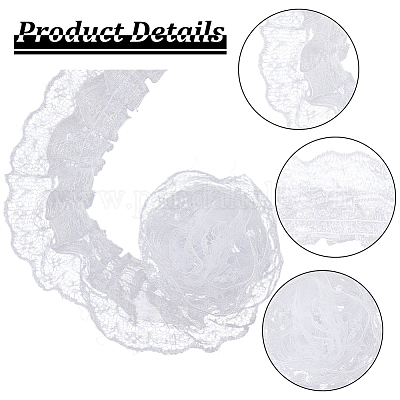 Отделка плиссированным кружевом длиной 20 м из полиэстера&nbsp;OCOR-HY0001-20C-1