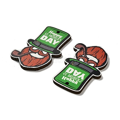 Подвески из дерева с тематикой дня святого патрика WOOD-V002-02A-1