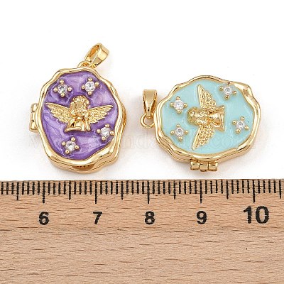 Латунные подвески с микропаве из прозрачного кубического циркония KK-P335-07G-1