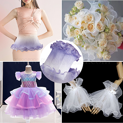 5 ярд полиэстеровой плиссированной кружевной ленты для отделки OCOR-GF0004-84B-1