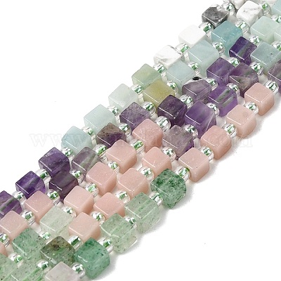 Нити бусин из натурального зеленого клубничного кварца G-H333-03L-1