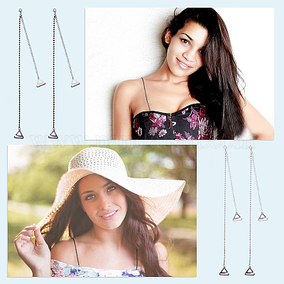 2 пара двухцветных регулируемых латунных цепочек со стразами для бюстгальтера с нескользящей отделкой DIY-GF0007-71-1