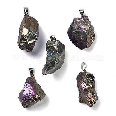 Подвески из гальванизированного необработанного натурального кварца G-Q481-20P-05-1