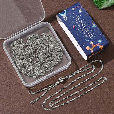 10 шт. 304 нержавеющая сталь сингапурская цепочка для изготовления ожерелья AJEW-SC0004-01-1