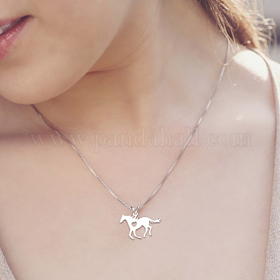 Набор для самостоятельного изготовления ожерелья с подвеской в виде лошади из нержавеющей стали 304 DIY-DR0001-44-1