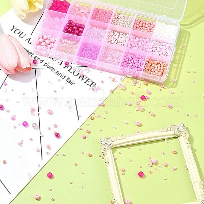 Прозрачные стеклянные бусины с бисером GLAA-FS0001-82-1