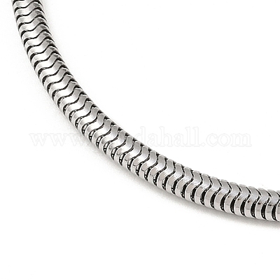 Устойчивые к потускнению браслеты из европейской круглой змейки из нержавеющей стали 304 STAS-J015-05-1