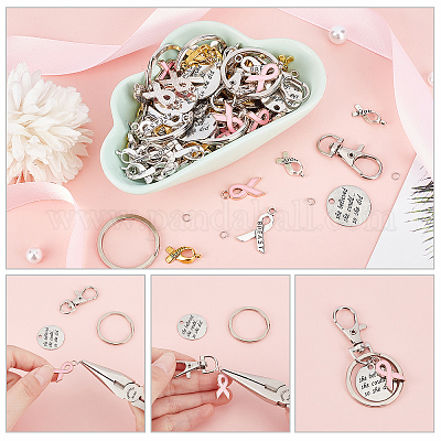 110pcs Key Chain Rings Set For Diy Crafts Including Lobster Clasps