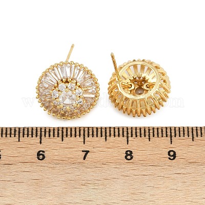 Серьги-гвоздики из циркония EJEW-K312-05G-1