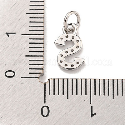 Буквица из латуни с подвесками из кубического циркония KK-Q814-26S-P-1