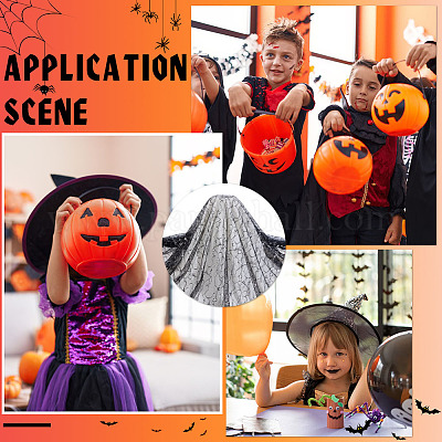 Полиэстеровая сетчатая ткань на тему Хэллоуина DIY-WH0622-367A-1